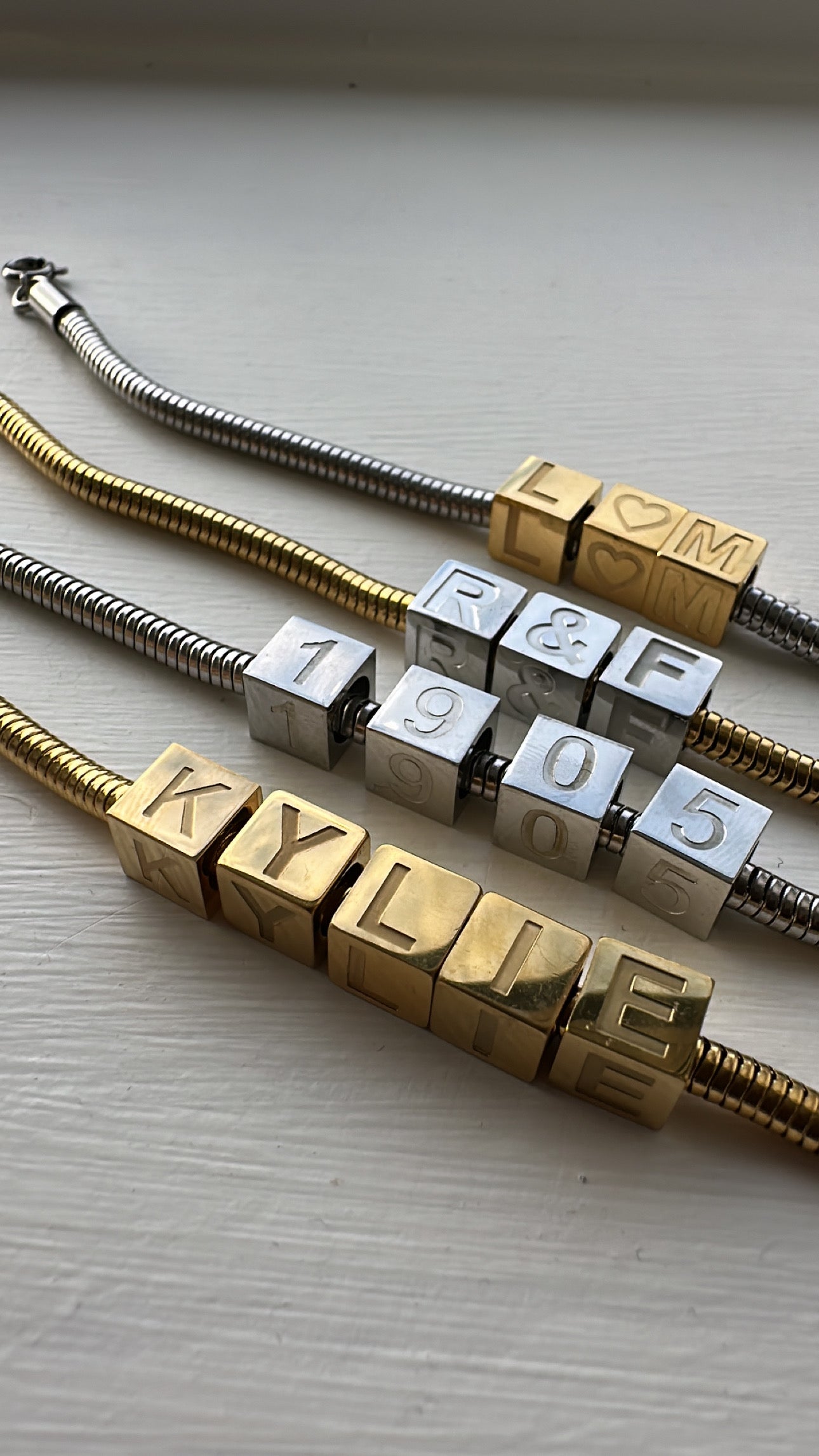 Personalised Cubes Bracelet