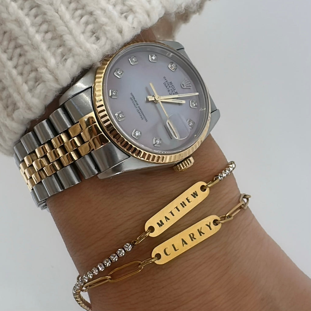 Engraved Mini Paperclip Bracelet