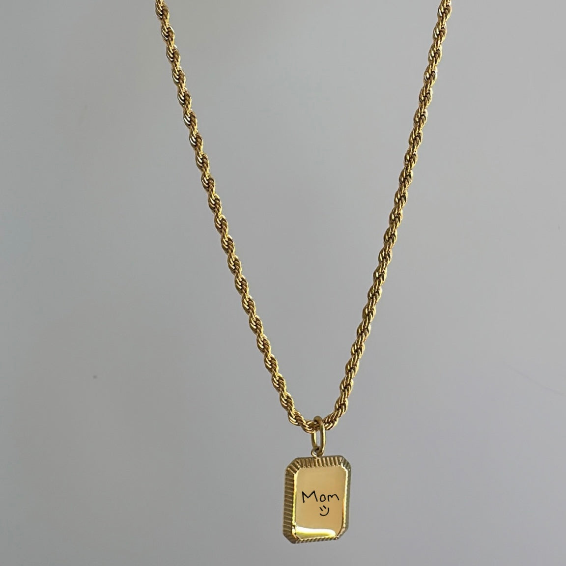 Engravable Rope Tag Necklace