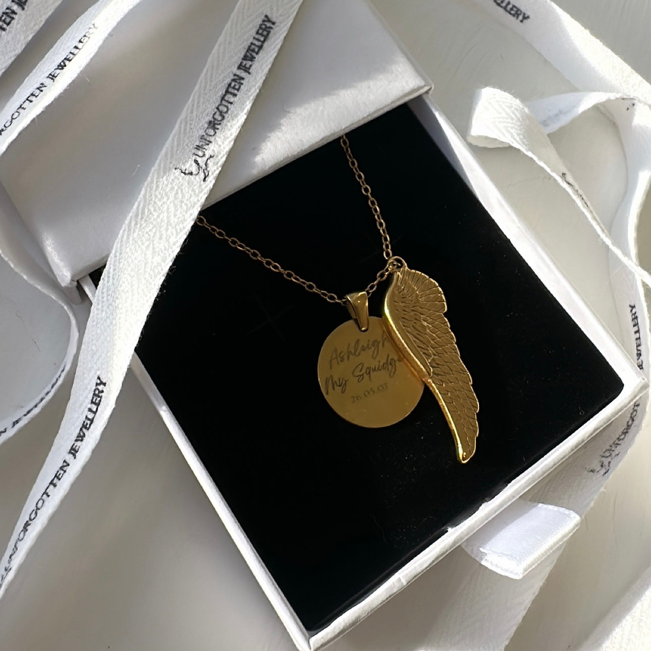 Angel Wing Engravable Necklace