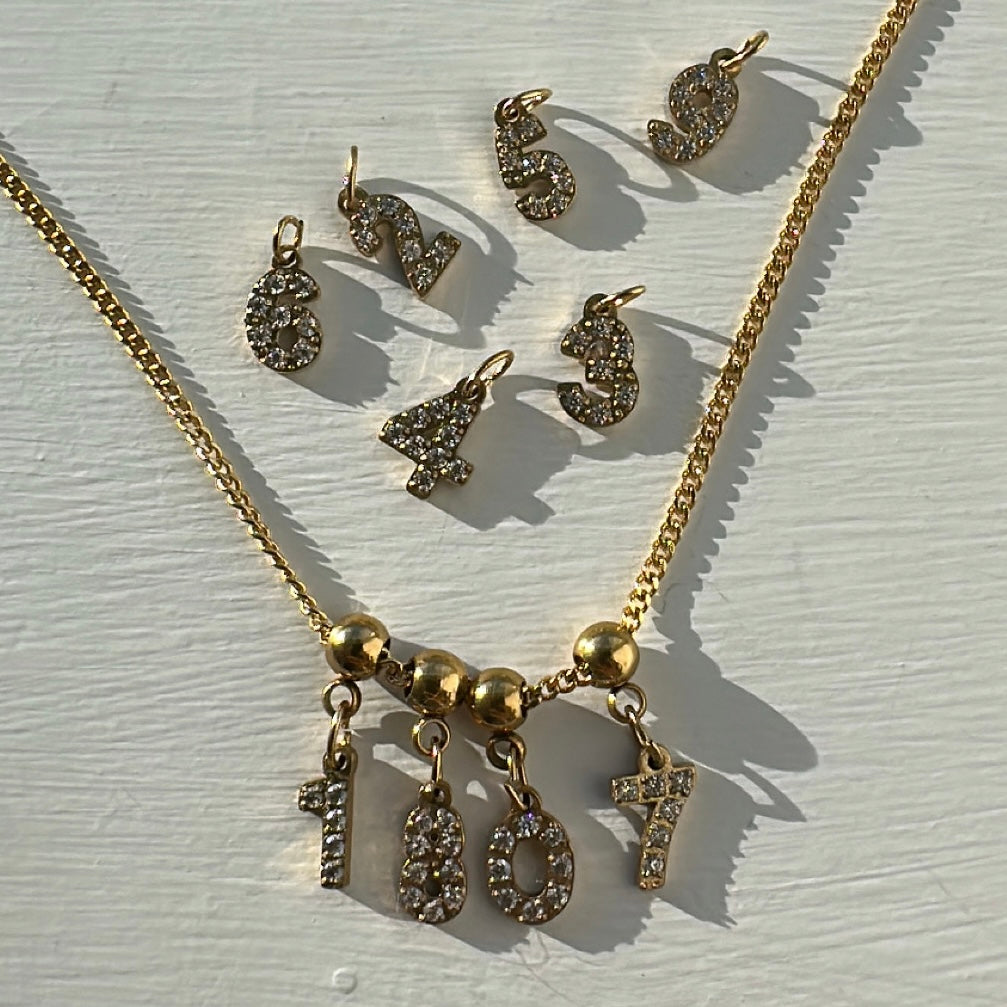 Numerical Diamanté Necklace