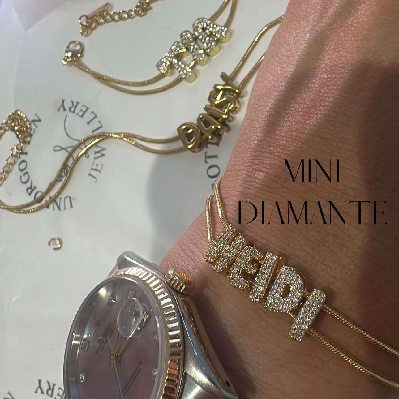 Delicate snake personalised bracelet