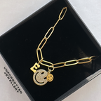 Double Smiley charm Necklace