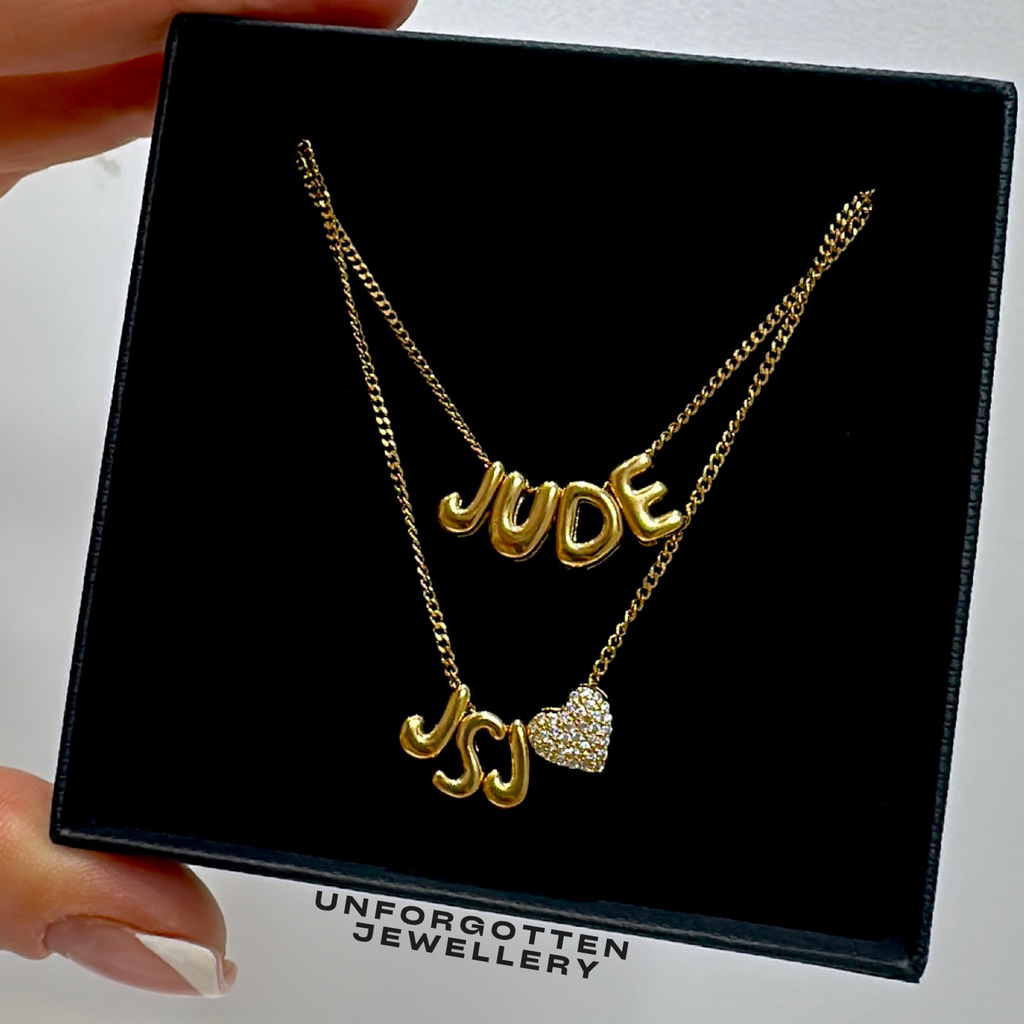 Mini Bubble Name Necklace Single name
