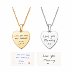 Engraved Classic Heart Pendant Necklace