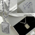 Engraved Rectangle Necklace