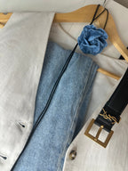 Denim Flower Choker