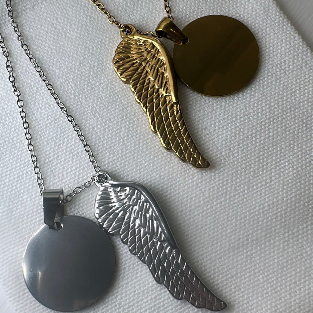 Angel Wing Engravable Necklace