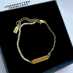 Engraved Diamanté link bracelet