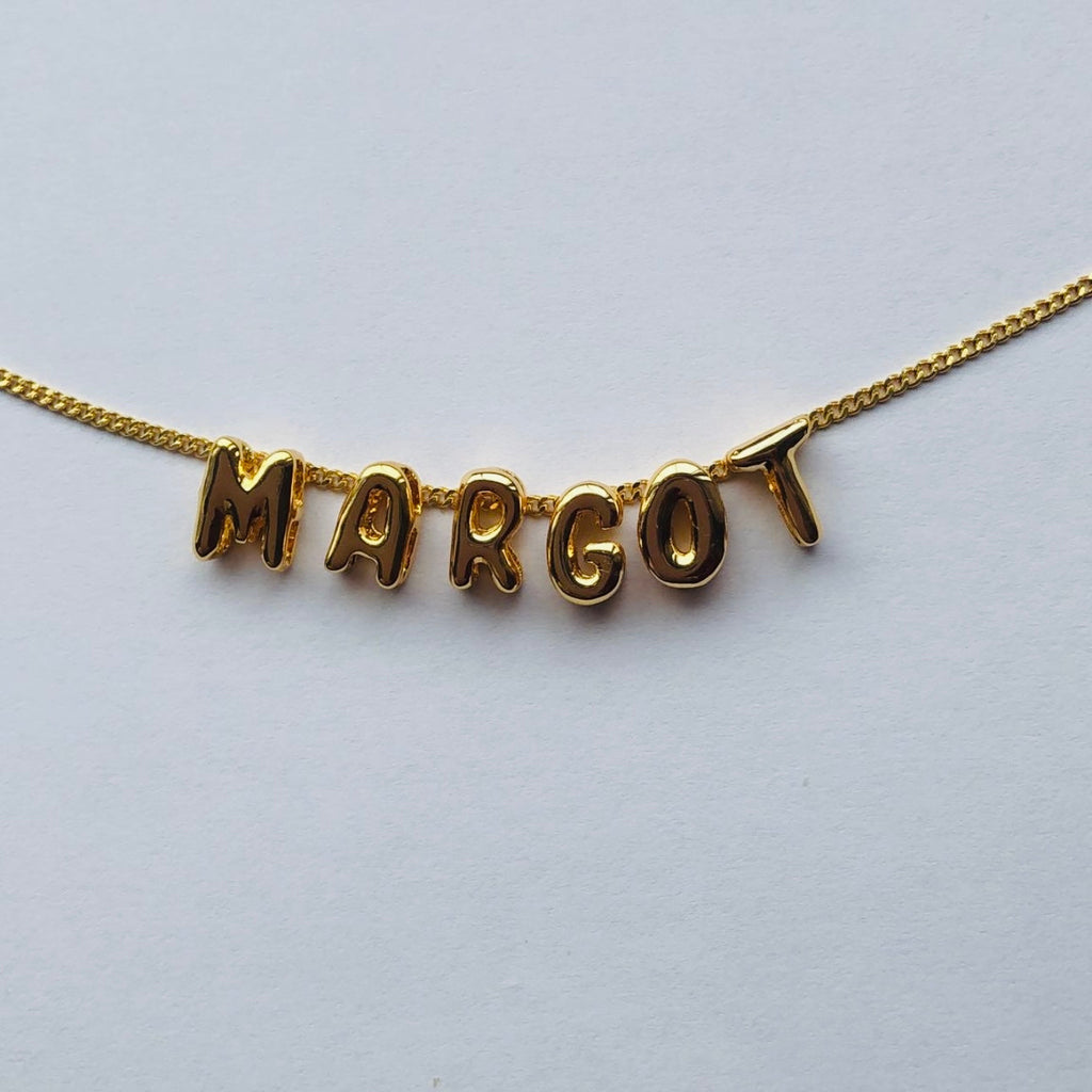 Mini Bubble Name Necklace Single name