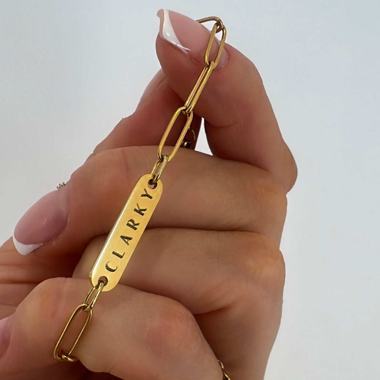 Engraved Mini Paperclip Bracelet