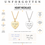 Engraved Classic Heart Pendant Necklace