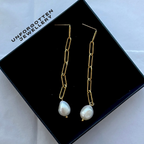 Pearl Chain Drop Earrings