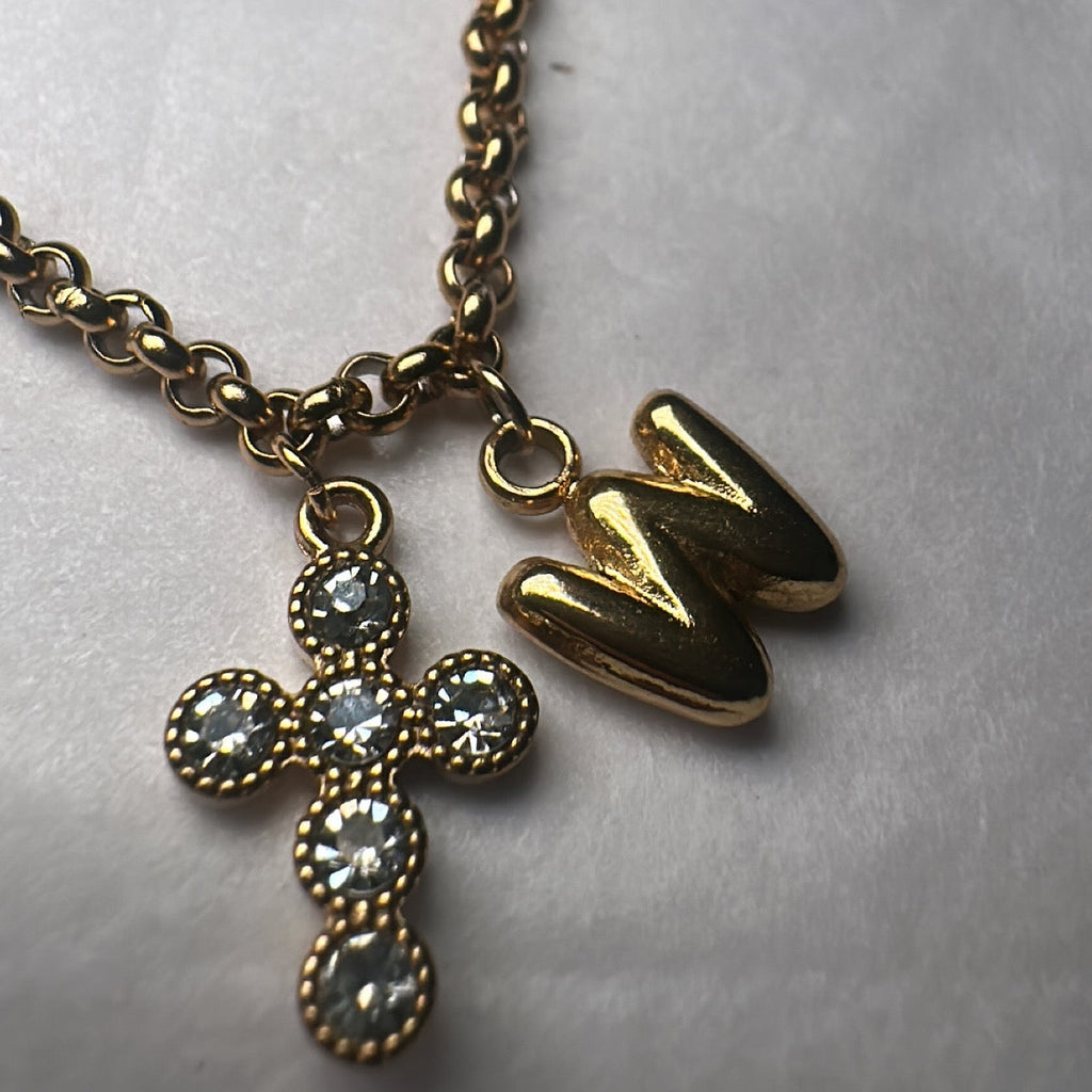 Faith & Initial Necklace