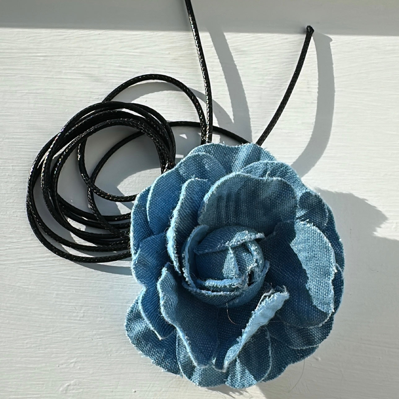 Denim Flower Choker
