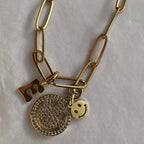 Double Smiley charm Necklace