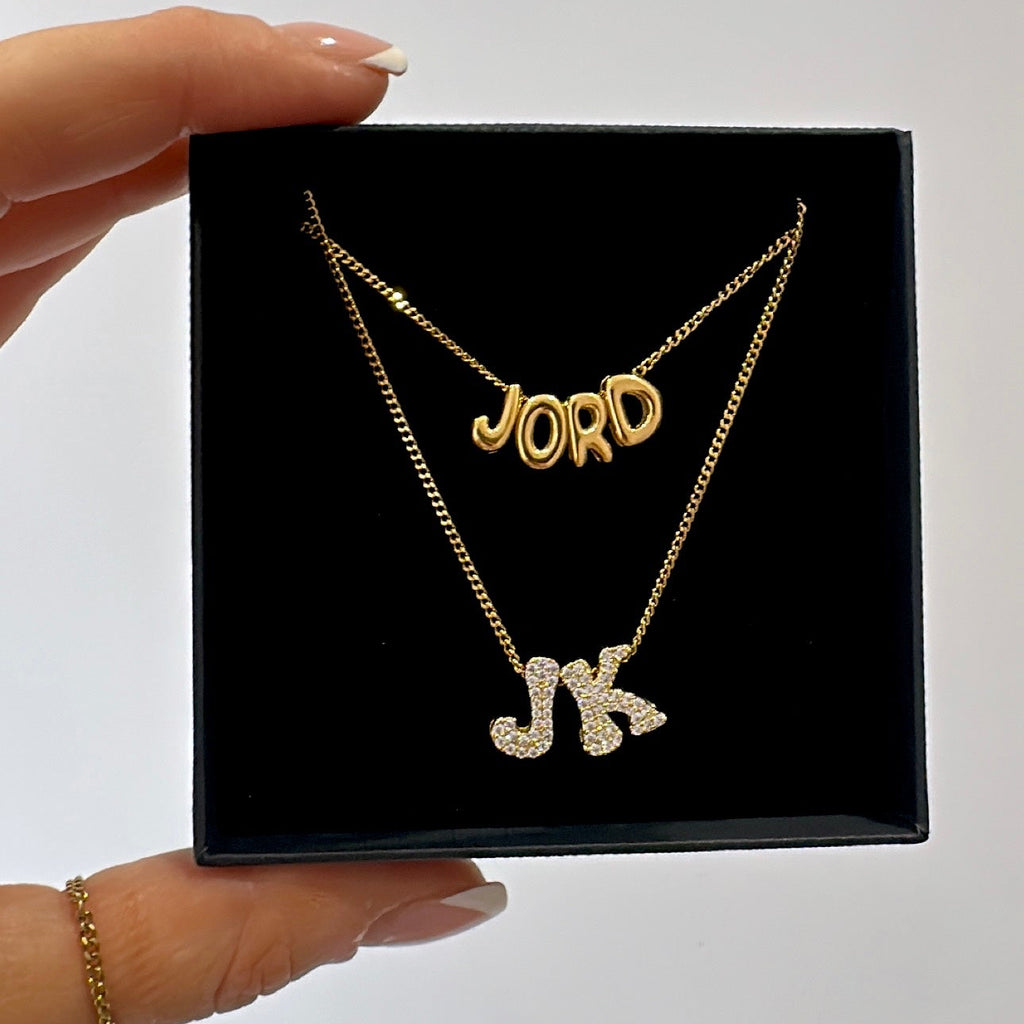 Mini Bubble Name Necklace Single name