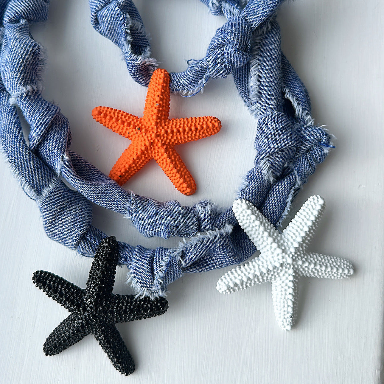 Bandana denim necklace