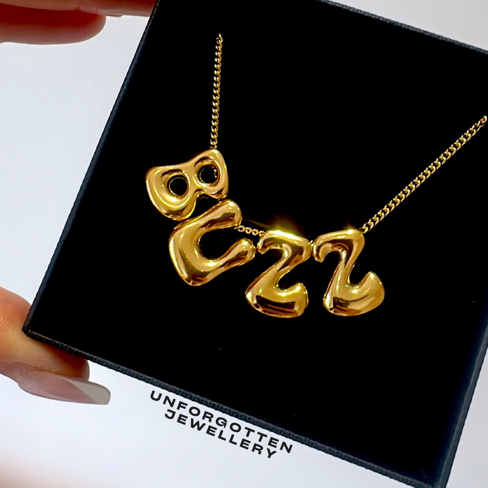Melted Bubble personalised necklace