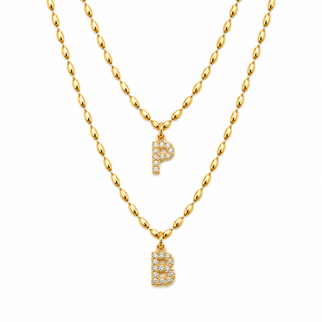 Beaded initial necklace