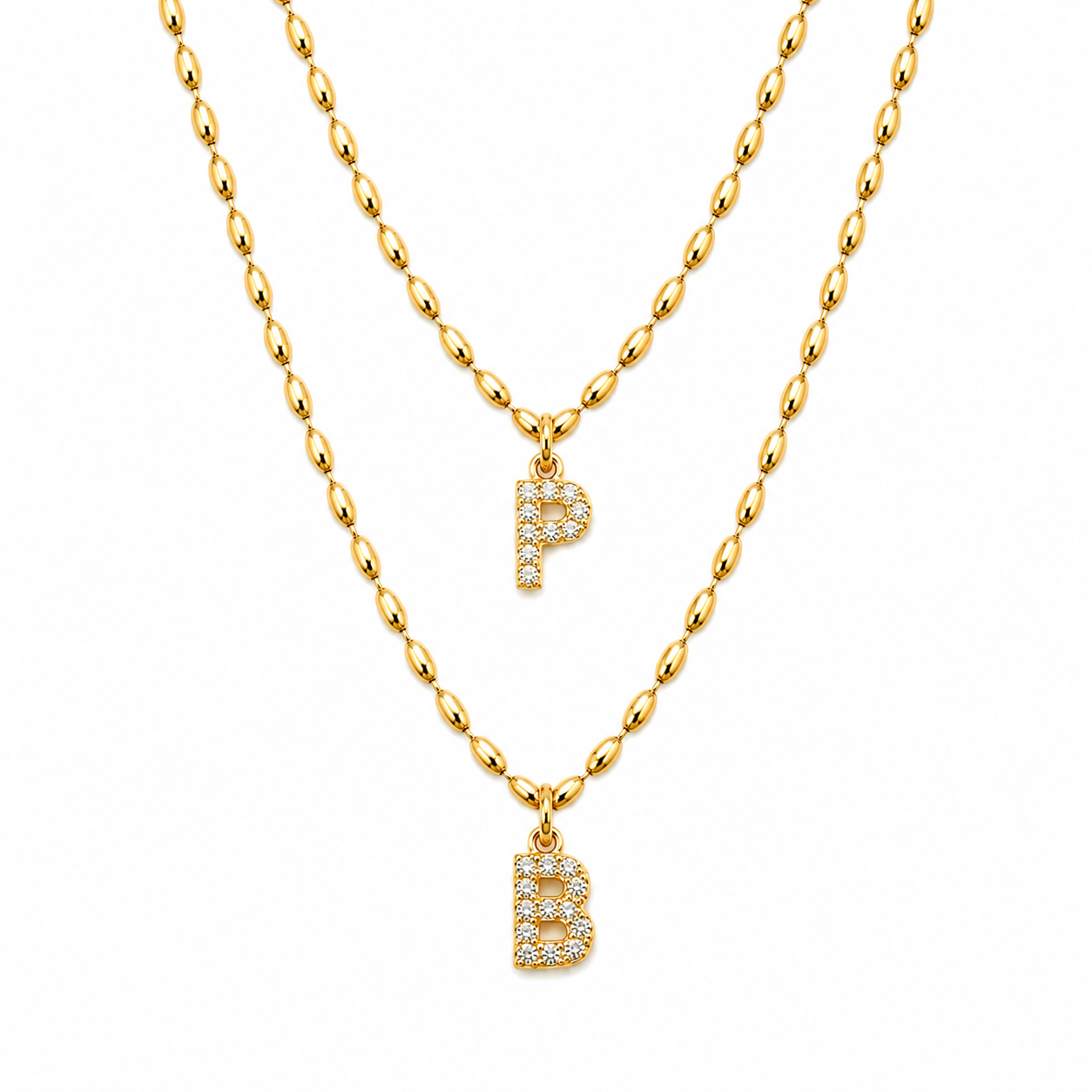 Beaded initial necklace