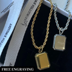 Engraved Rectangle Necklace