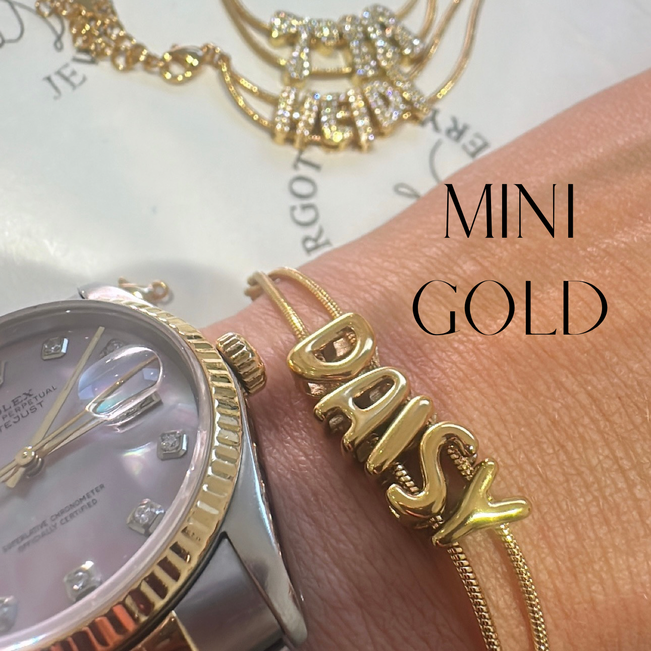 Delicate snake personalised bracelet
