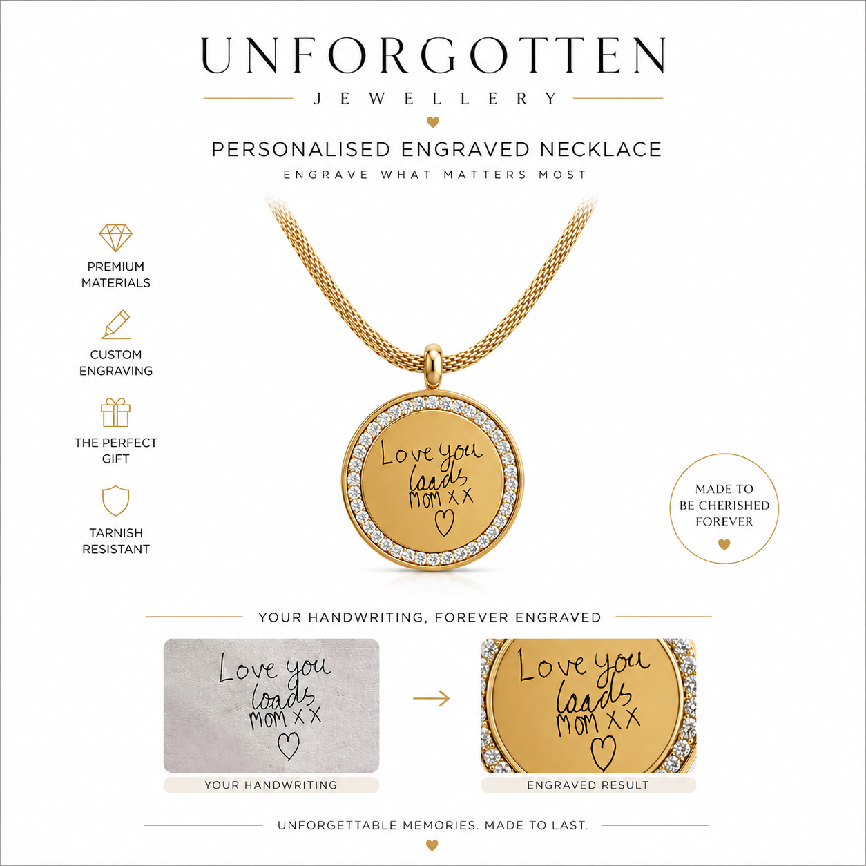 Signature Halo Engraved Necklace