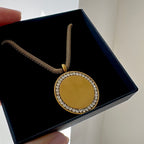 Signature Halo Engraved Necklace