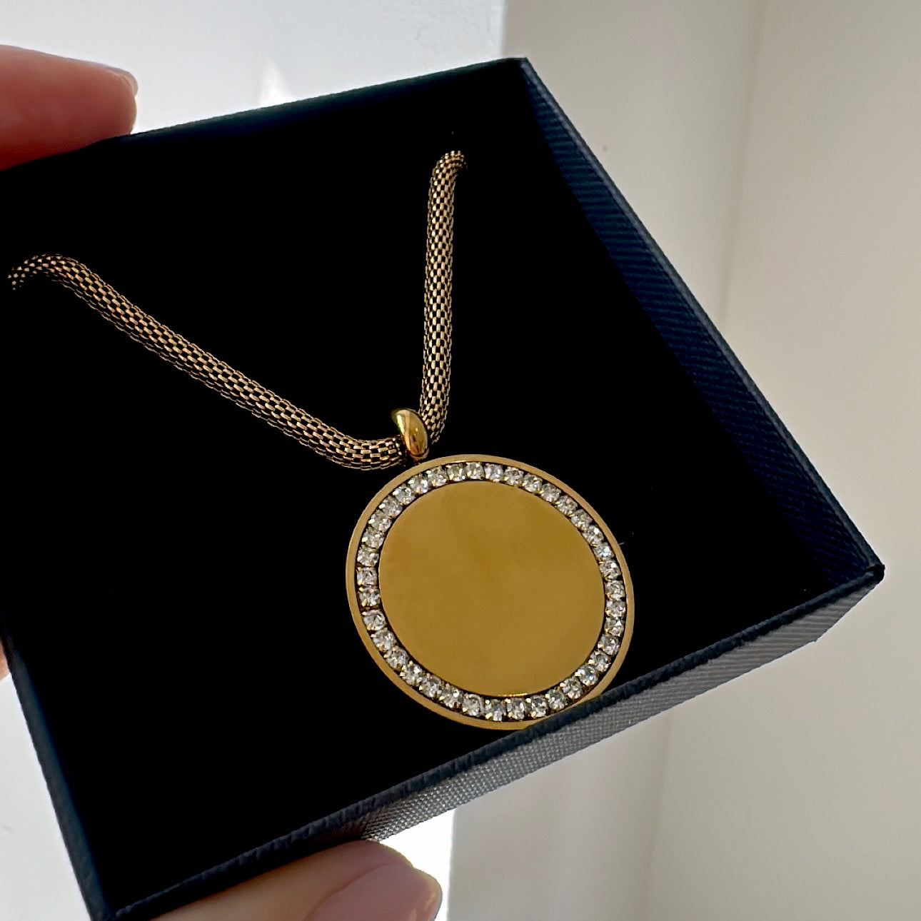 Signature Halo Engraved Necklace
