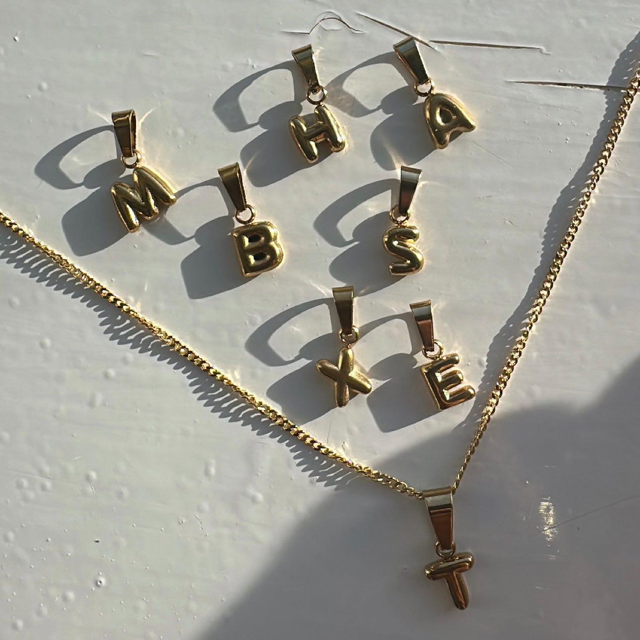 Baby balloon initial necklace