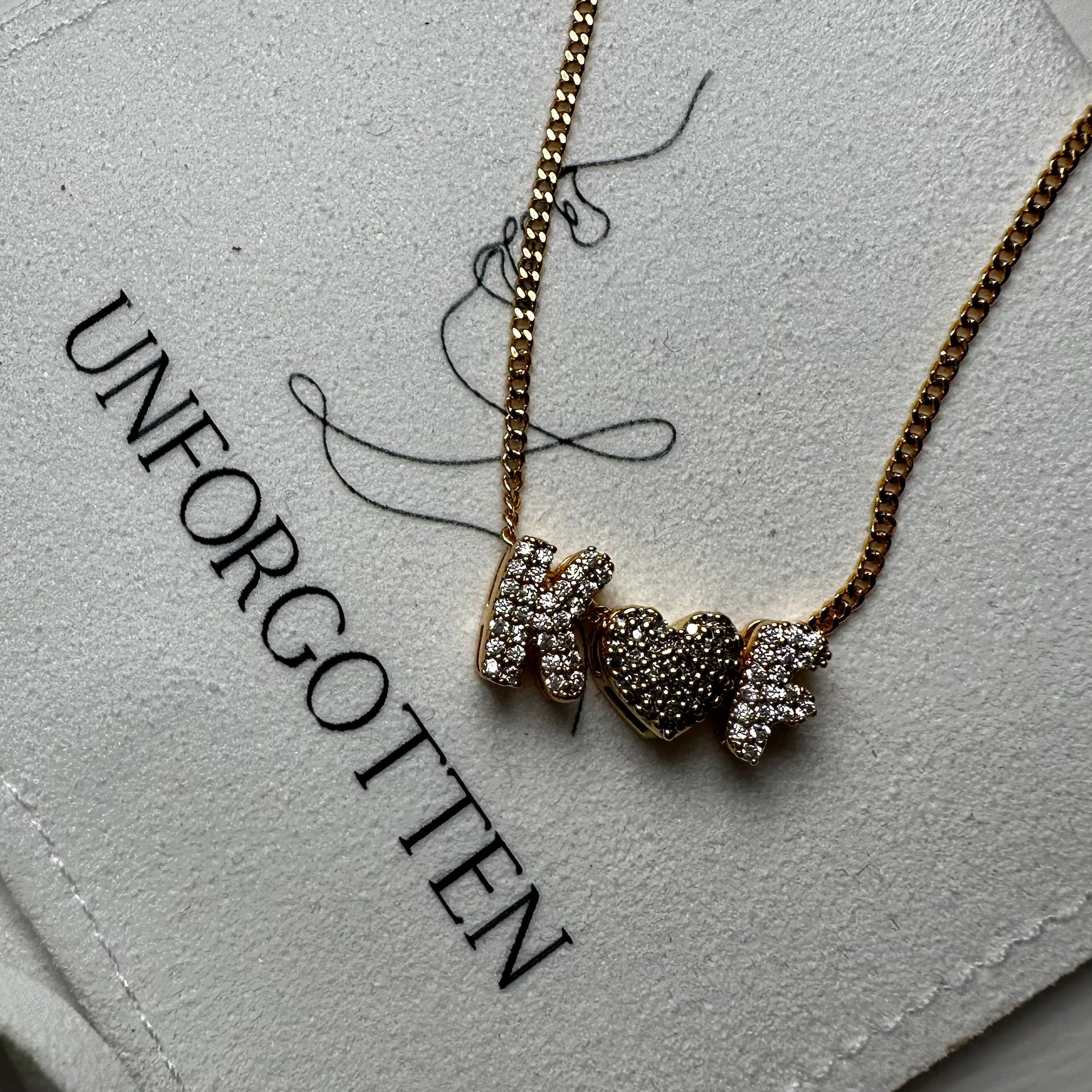 Mini Bubble DIAMANTÉ Name Necklace Single name