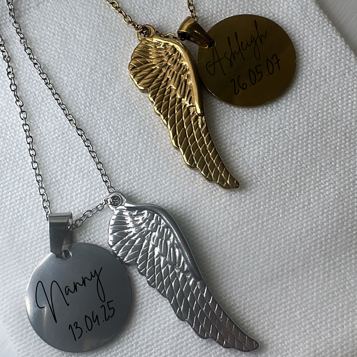 Angel Wing Engravable Necklace