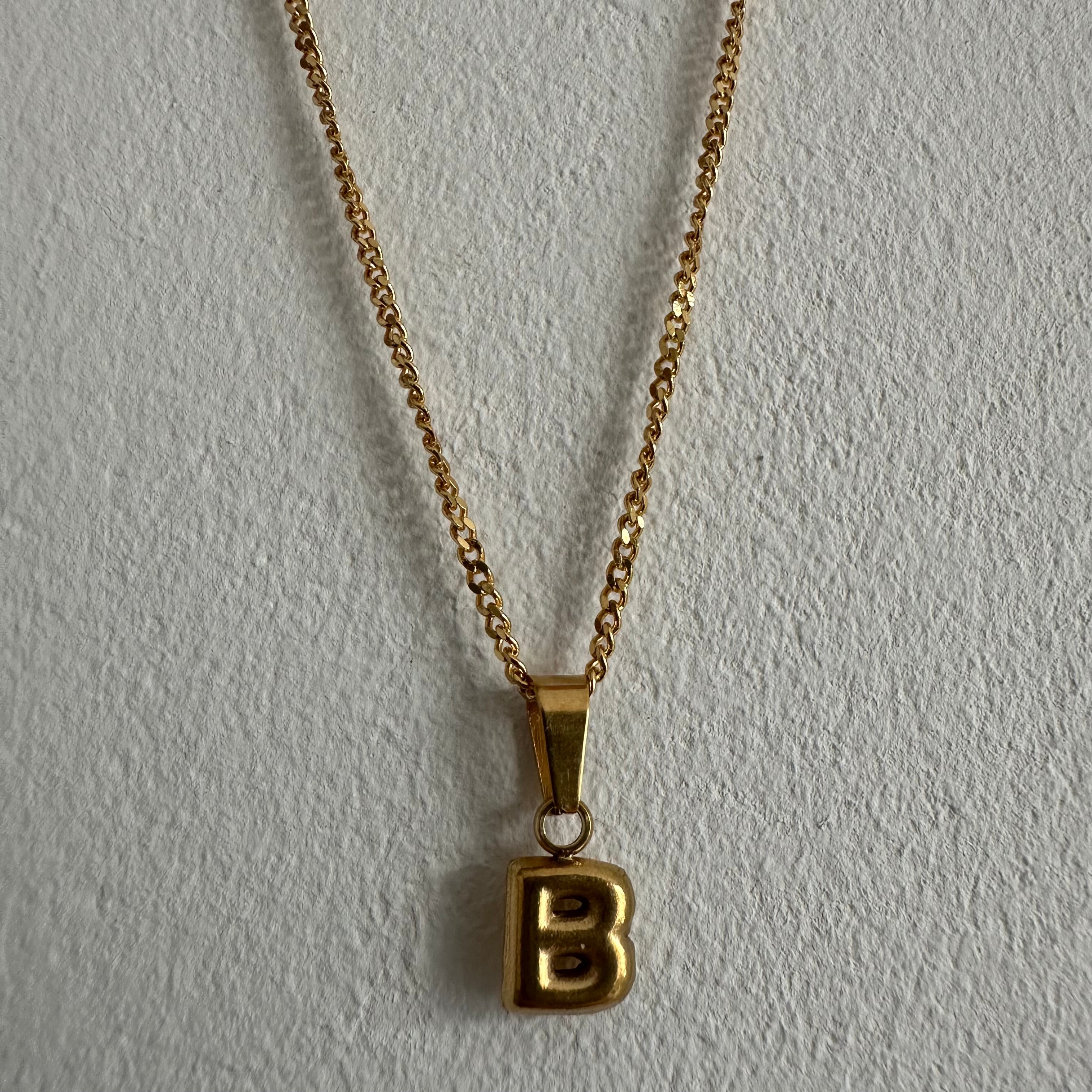 Baby balloon initial necklace