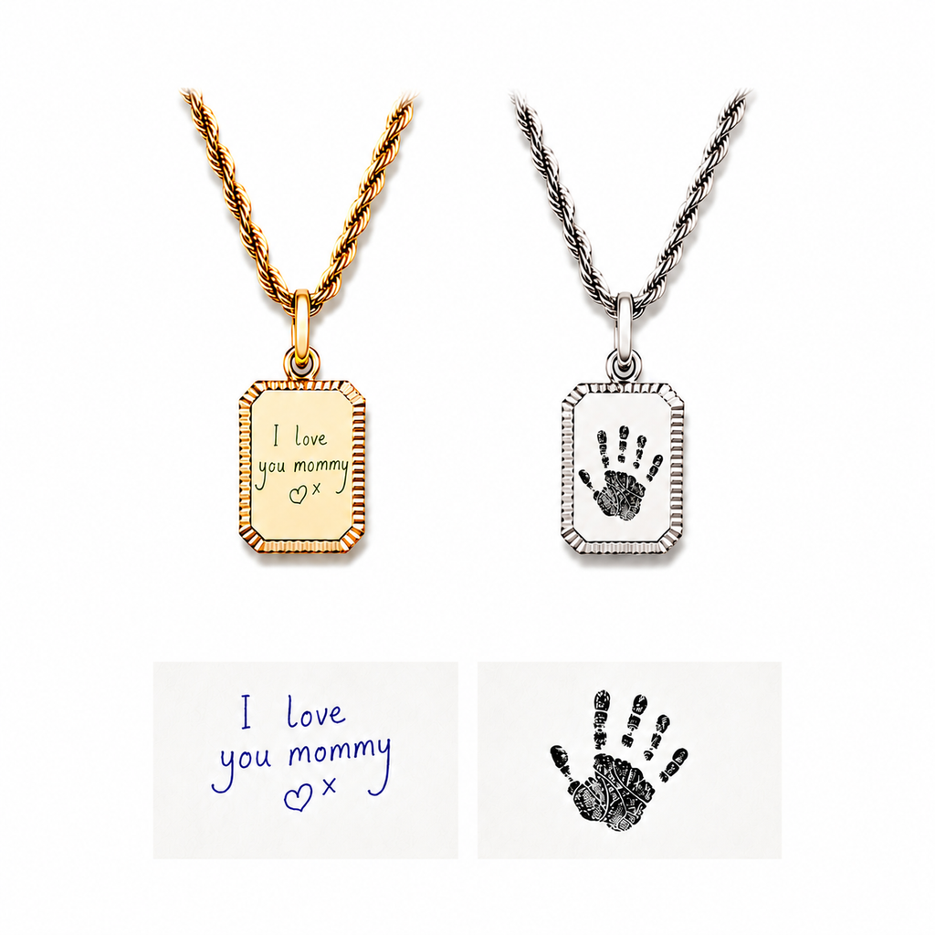Engraved Rectangle Necklace