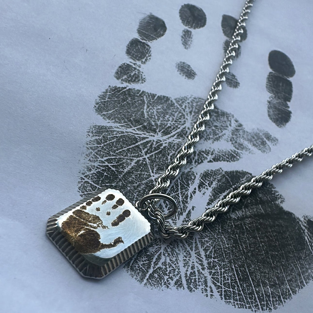Engraved Rectangle Necklace