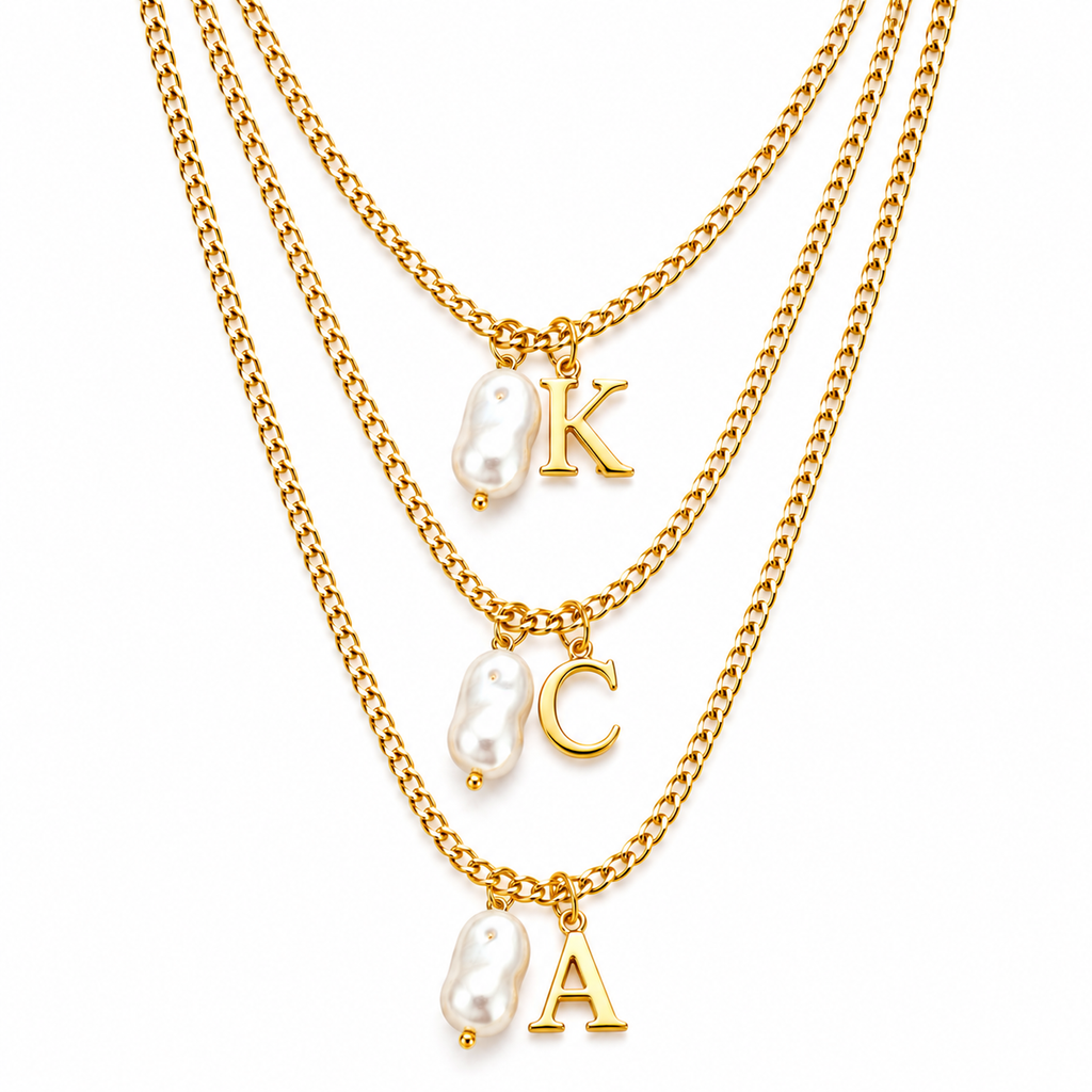 Pearl Initial Necklace
