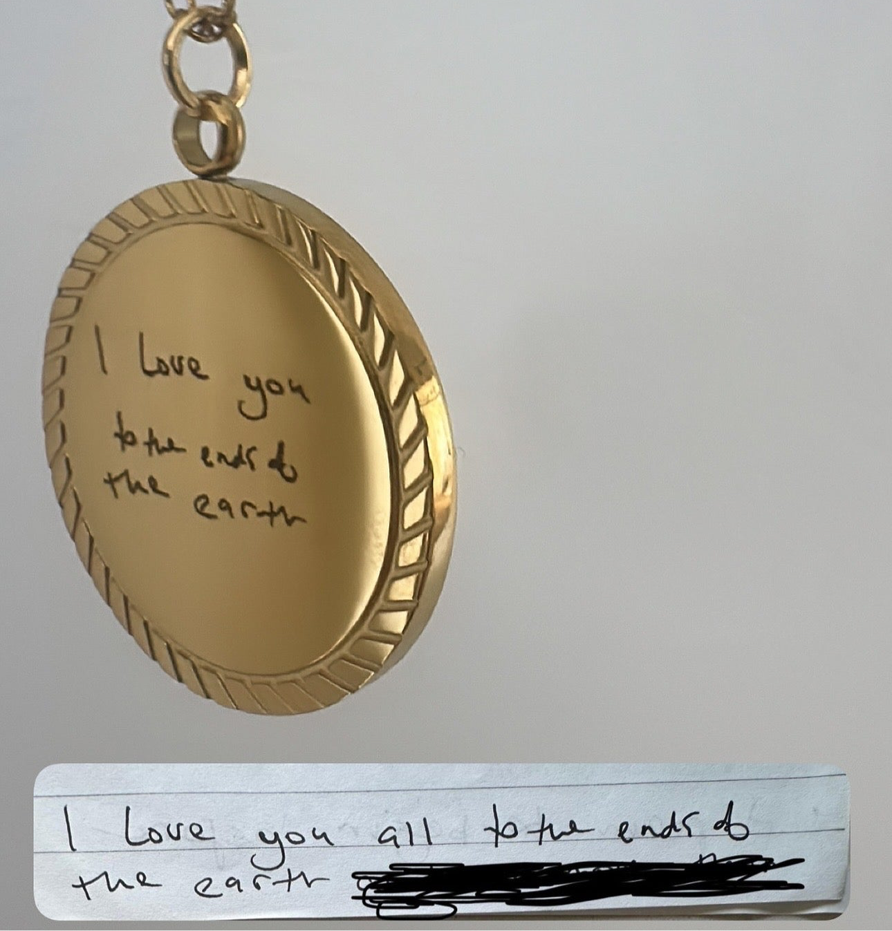 Engravable Rope Edge Disc Necklace