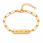 Engraved Mini Paperclip Bracelet