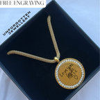 Signature Halo Engraved Necklace