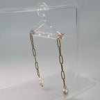 Pearl Chain Drop Earrings