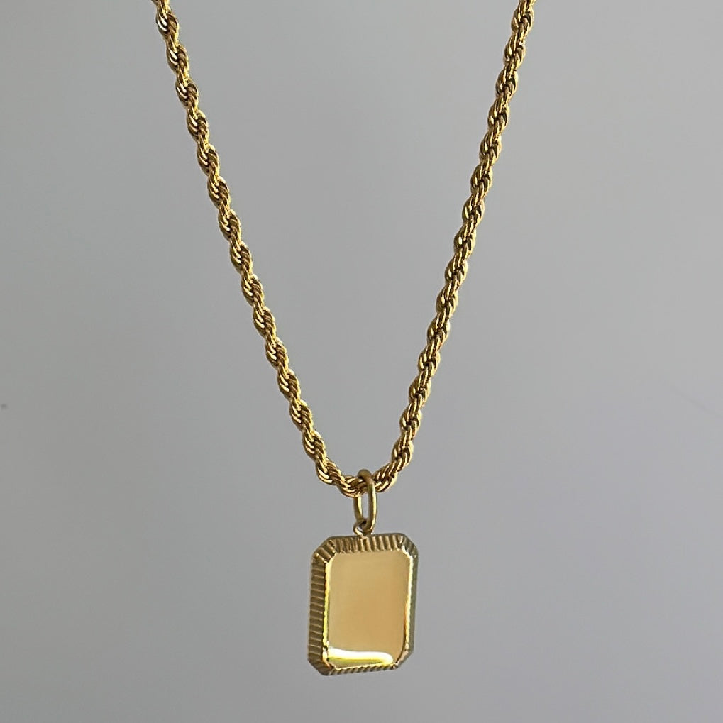 Engravable Rope Tag Necklace