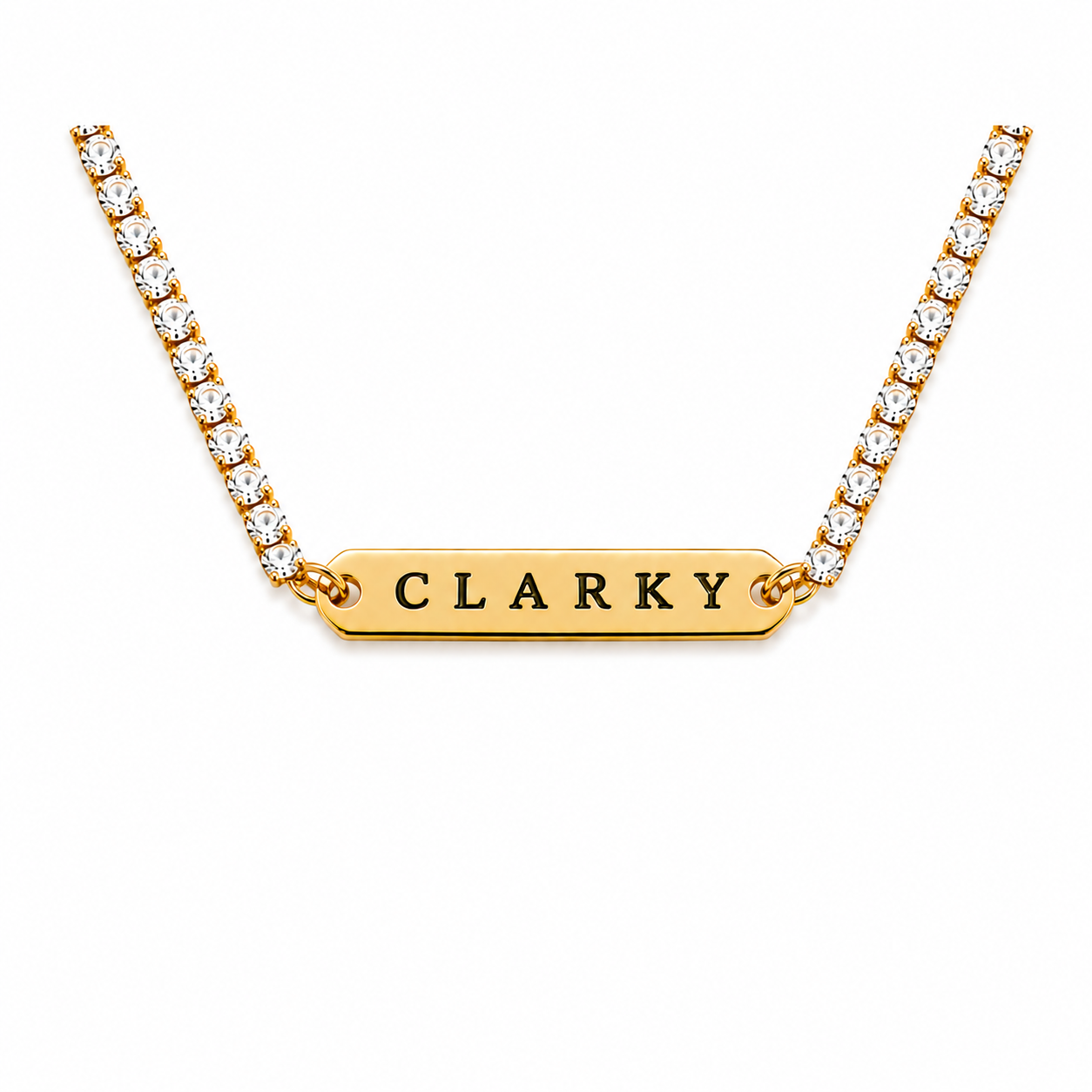 Engraved diamanté necklace