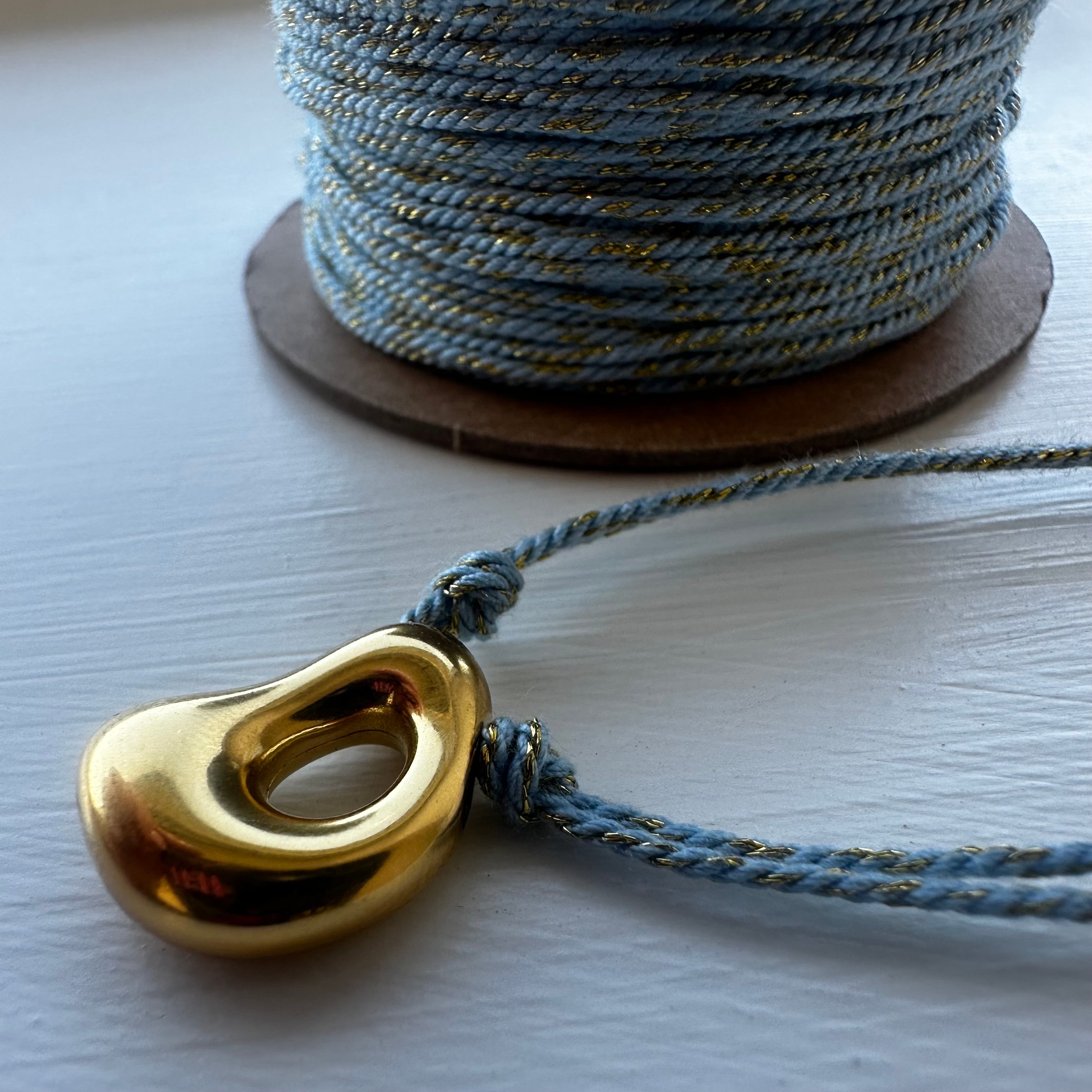 Colour threaded bubble initial bracelet
