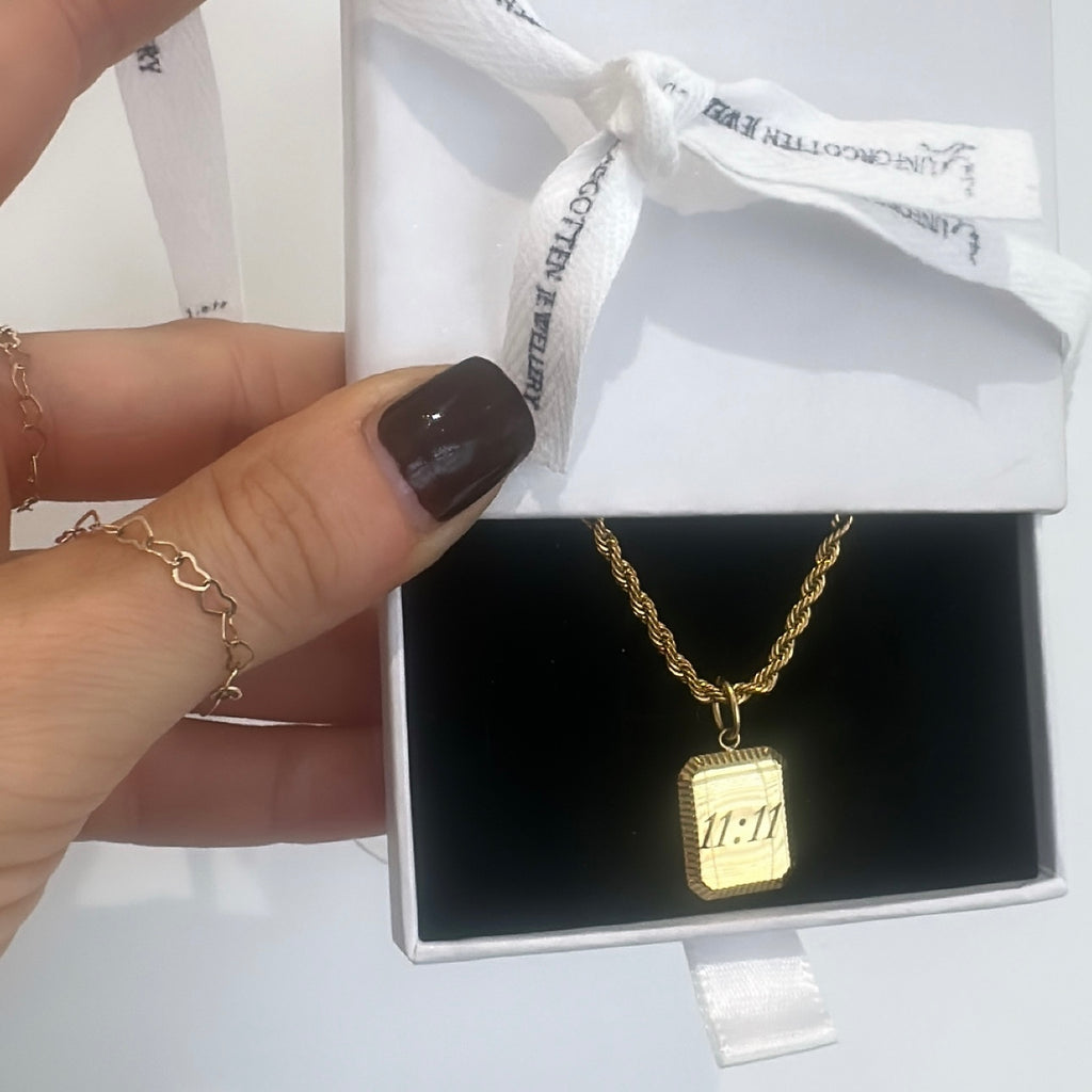 Engraved Rectangle Necklace