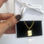 Engraved Rectangle Necklace