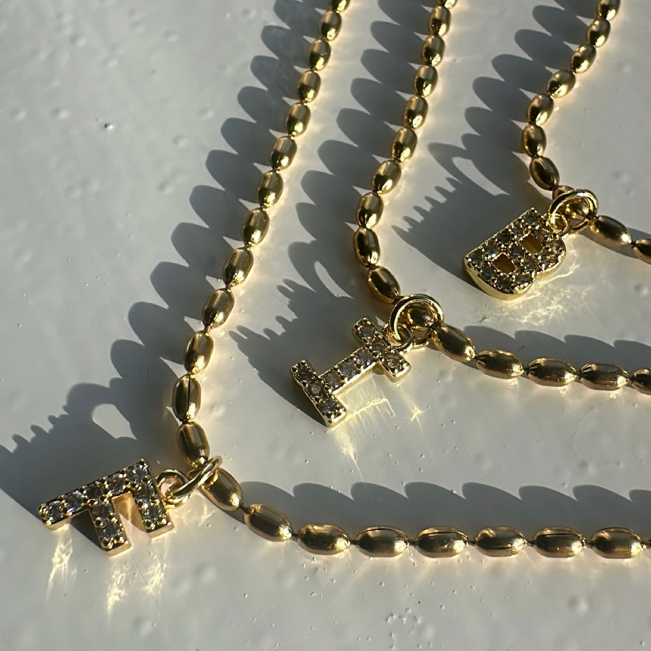 Beaded initial necklace