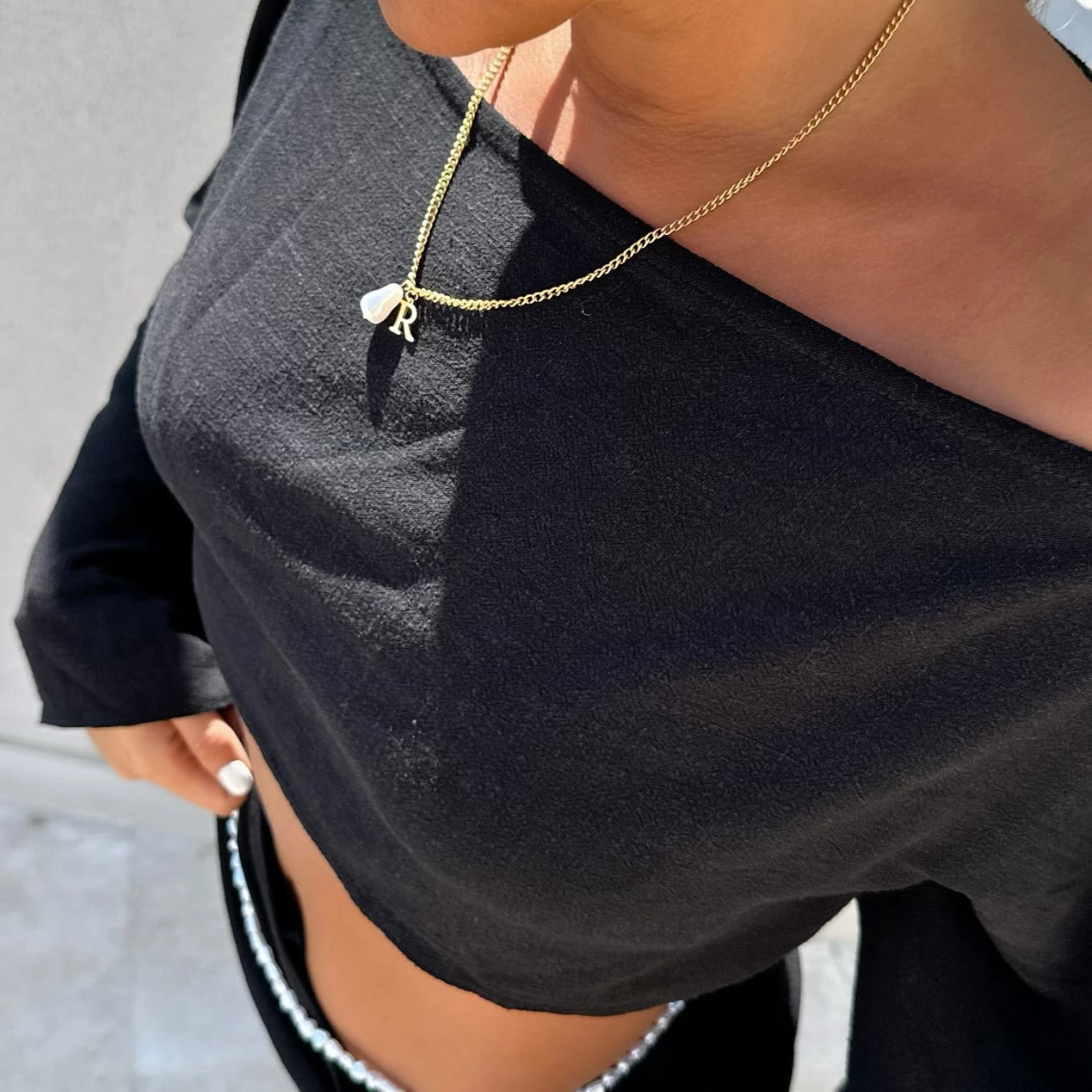 Pearl Initial Necklace