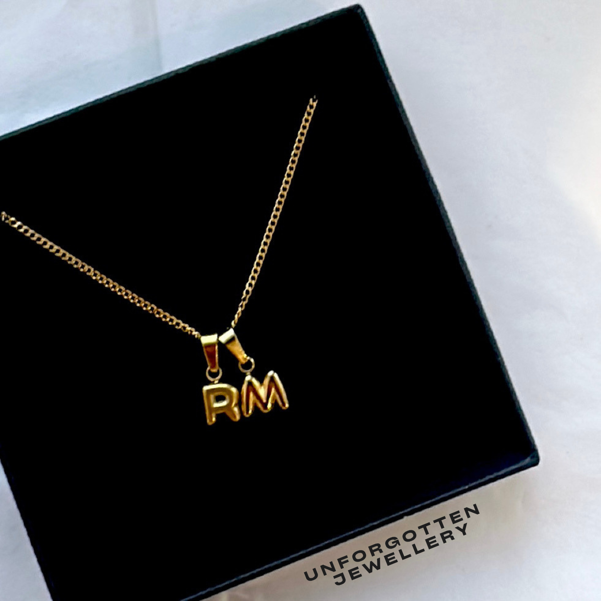 Baby balloon initial necklace