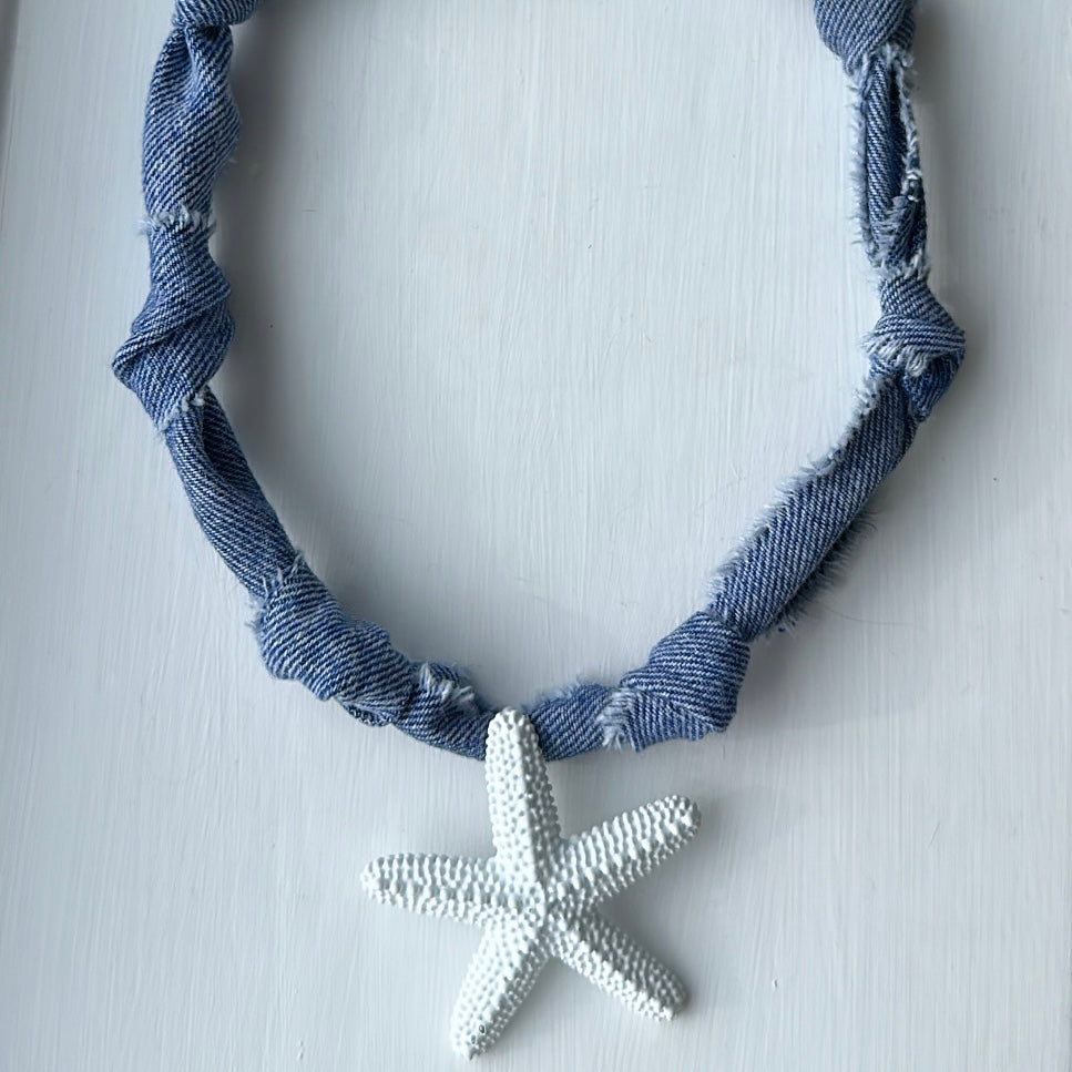 Bandana denim necklace
